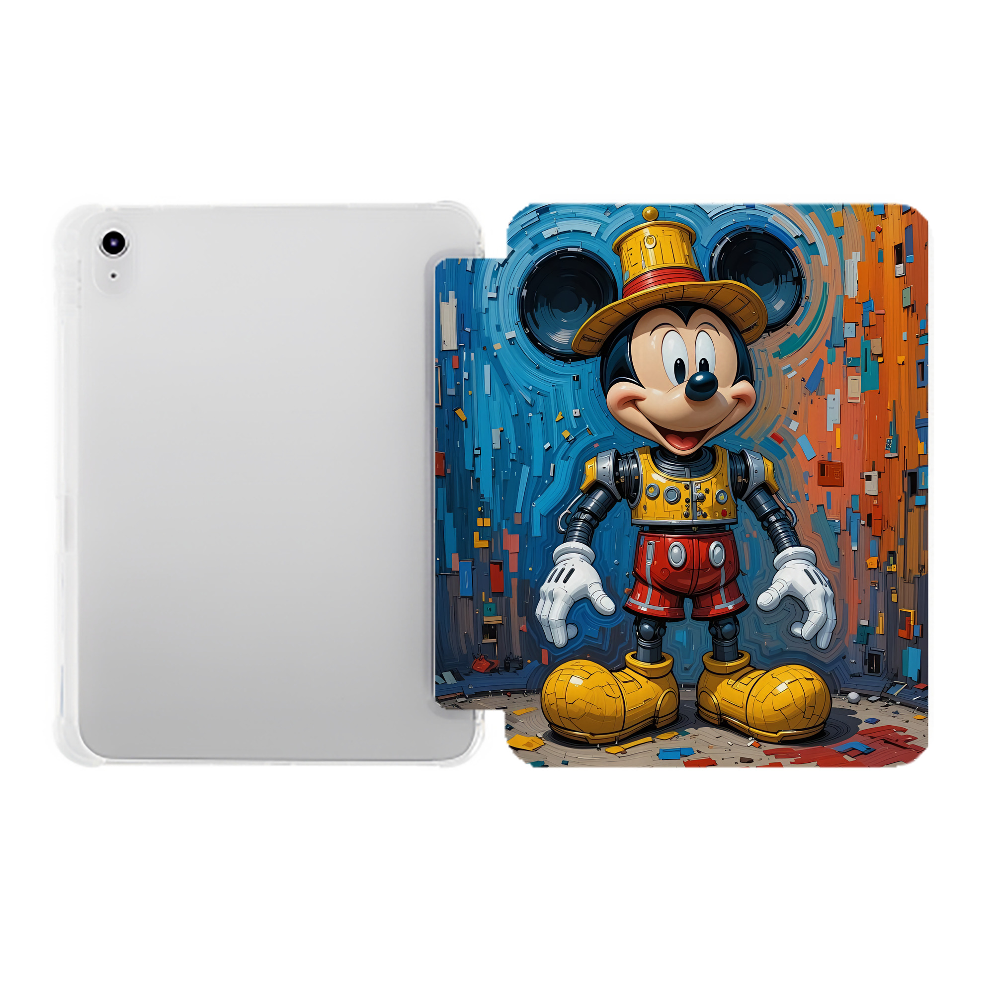 （画像用） ミッキーマウス Mickey Mouse IPad ケース ペン収納付き 三つ折りスタンド PUレザー×シリコン 対応機種9.5/10.5/10.9インチ